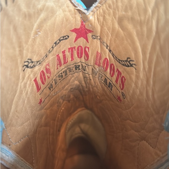 Stylish Blue and Cream Women's Cowboy Boots - Picture 4 of 7